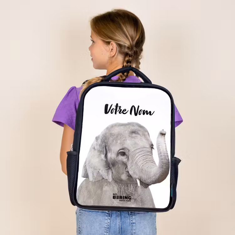 Sac à dos enfant - Noir - L'éléphant Oscar — 4