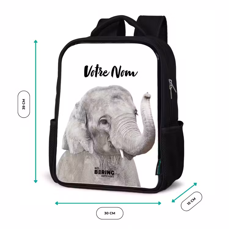 Sac à dos enfant - Noir - L'éléphant Oscar — 8