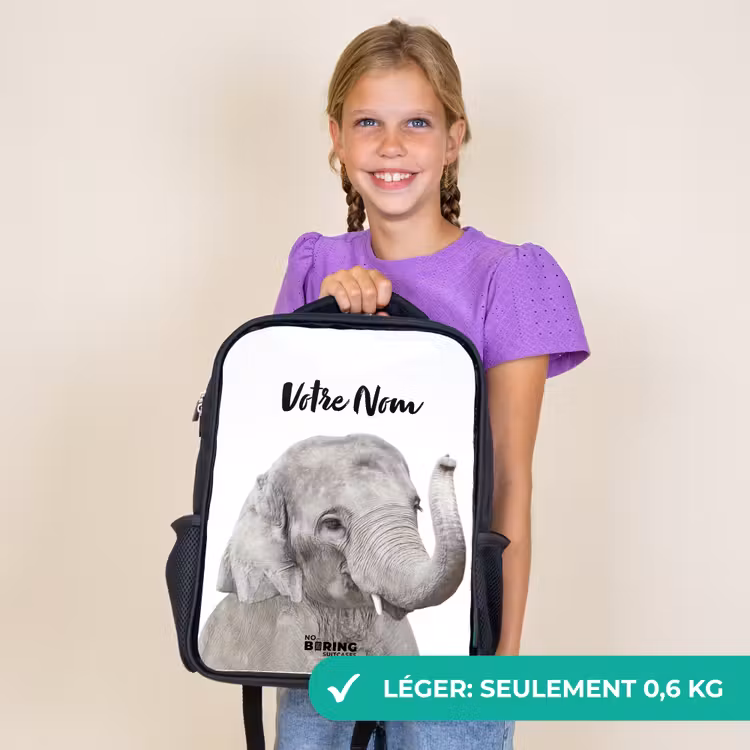 Sac à dos enfant - Noir - L'éléphant Oscar — 9