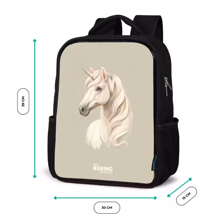 Sac à dos enfant - Noir - Licorne en couleurs neutres — 8