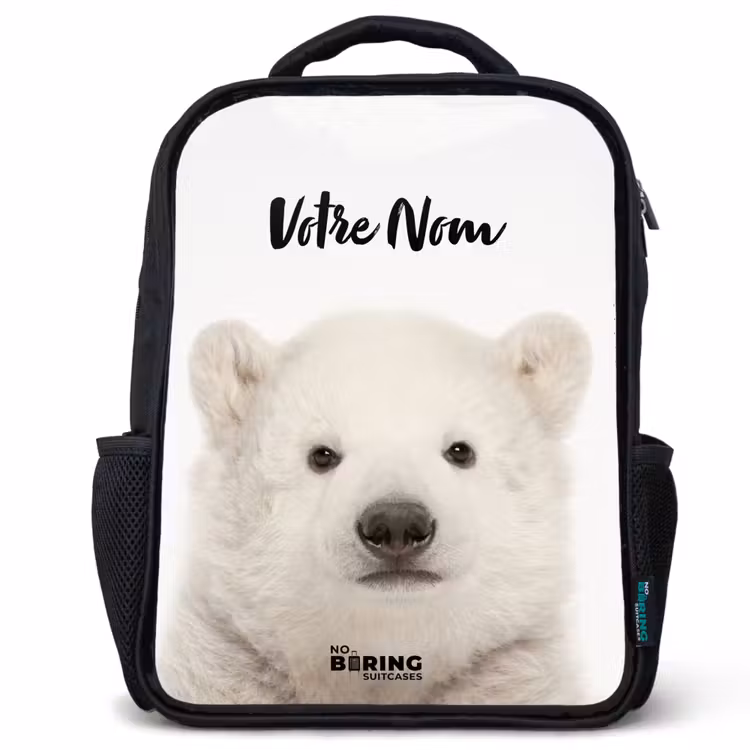 Sac à dos enfant - Noir - Ours polaire mignon — 1
