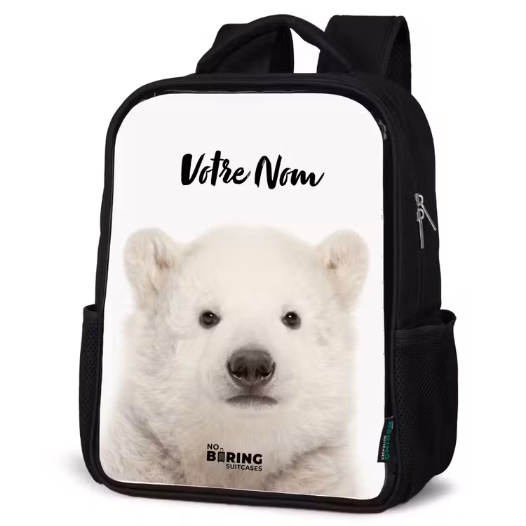 Sac à dos enfant - Noir - Ours polaire mignon — 6
