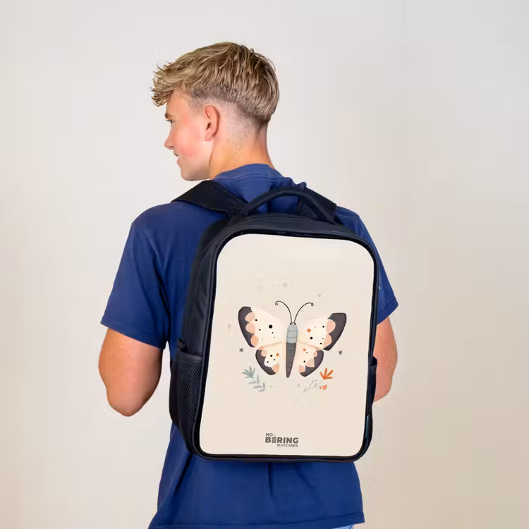Sac à dos enfant - Noir - Papillon aux couleurs neutres et pastel — 5