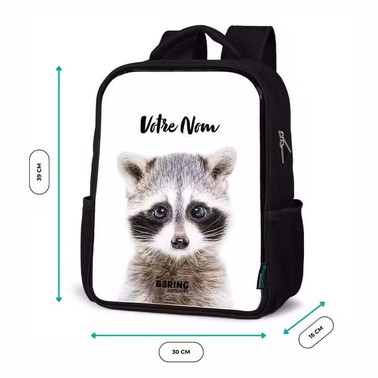 Sac à dos enfant - Noir - Rachid Racoon — 8