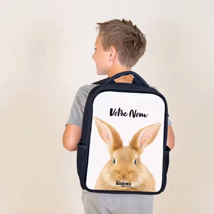 Sac à dos enfant - Noir - Reniflements avec la tête satisfaite — 2