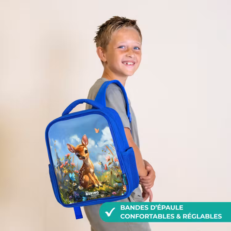 Sac à dos enfant - Bleu - Bailey fleur cerf — 4
