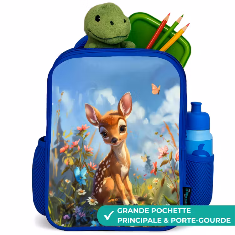 Sac à dos enfant - Bleu - Bailey fleur cerf — 5