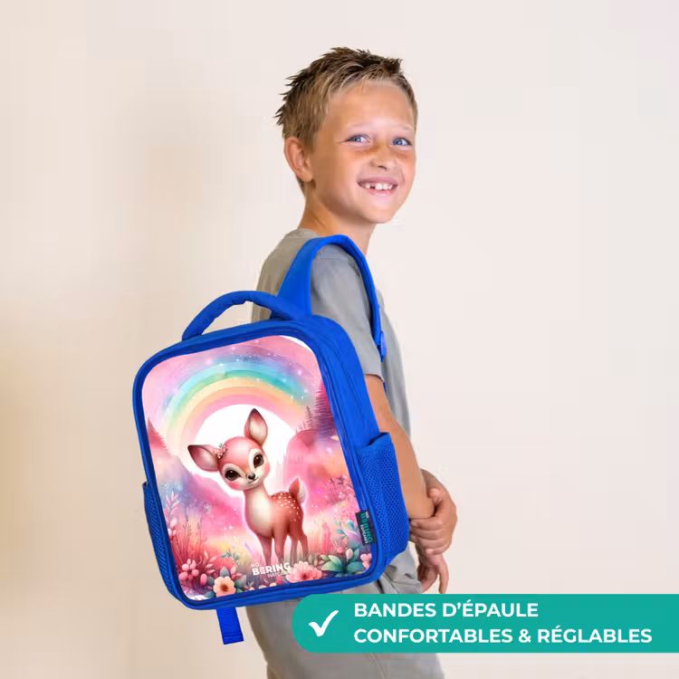 Sac à dos enfant - Bleu - Rouleau rose — 4