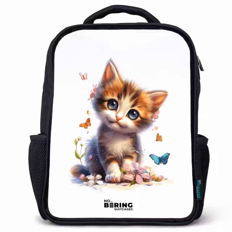 Sac à dos enfant - Noir - Chaton papillon Vera — 1