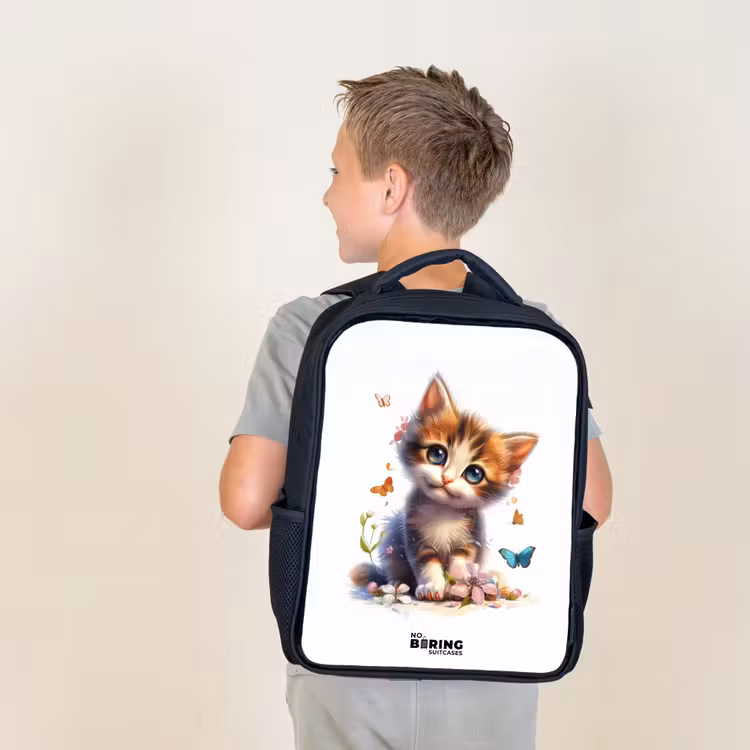 Sac à dos enfant - Noir - Chaton papillon Vera — 2