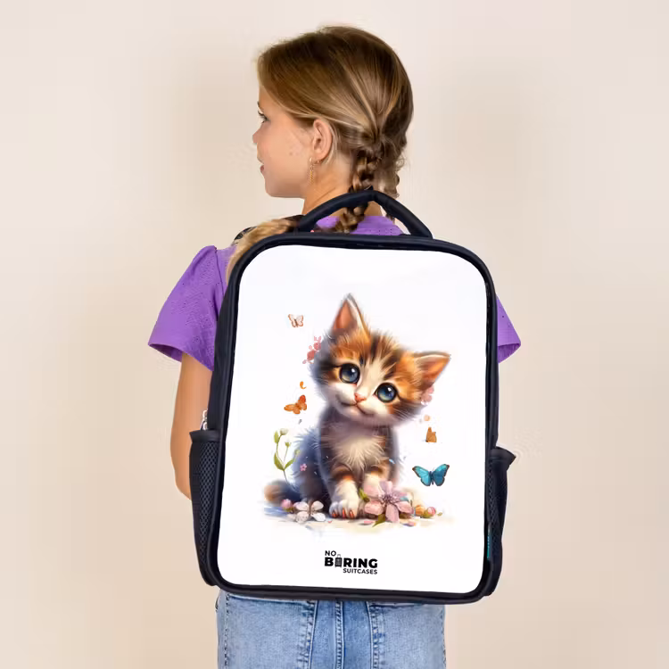 Sac à dos enfant - Noir - Chaton papillon Vera — 4