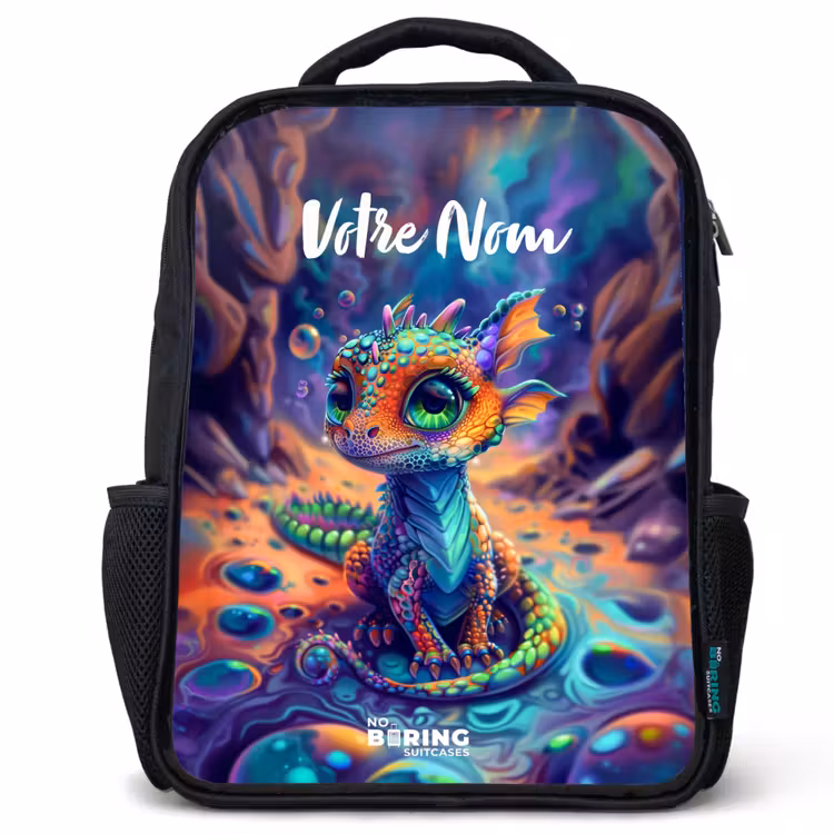 Sac à dos enfant - Noir - Dragon saphir orné — 1