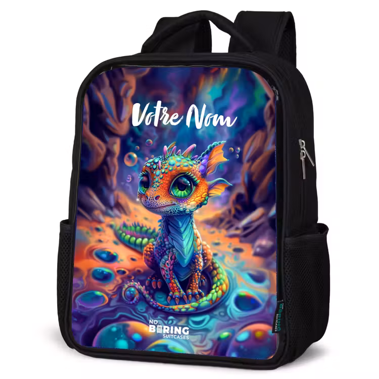 Sac à dos enfant - Noir - Dragon saphir orné — 6