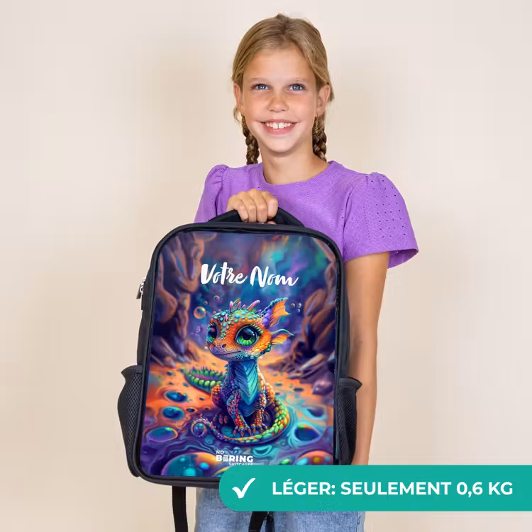Sac à dos enfant - Noir - Dragon saphir orné — 9