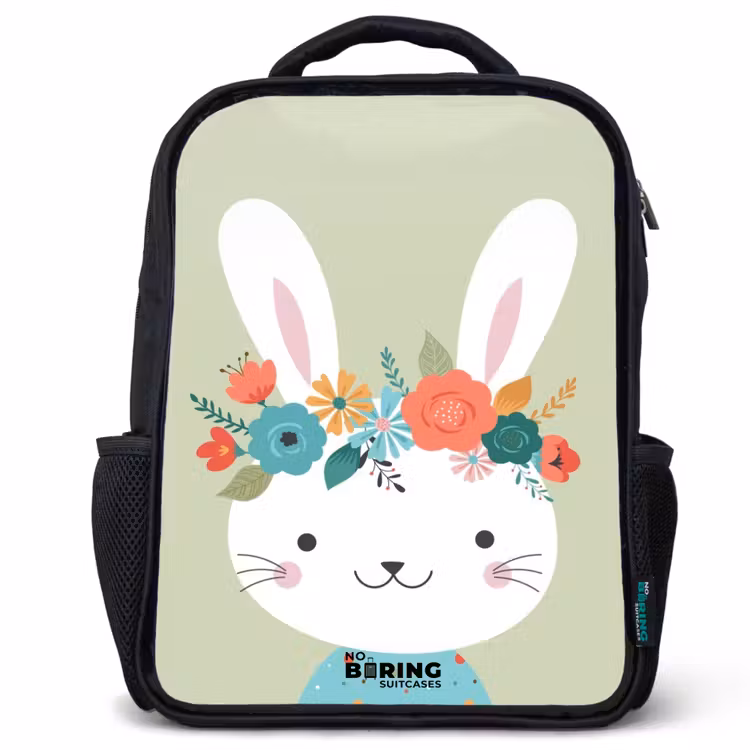 Sac à dos enfant - Noir - Lièvre hippie — 1