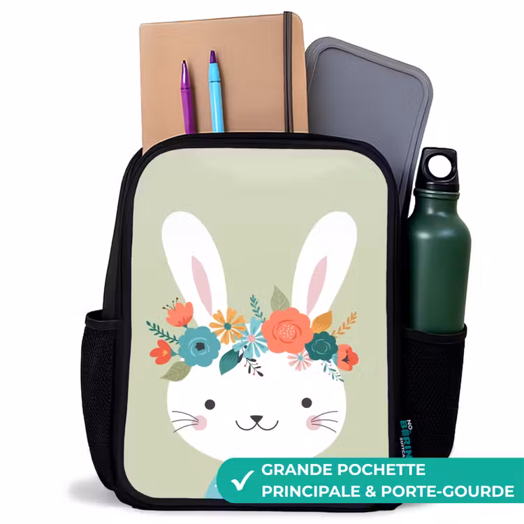 Sac à dos enfant - Noir - Lièvre hippie — 10