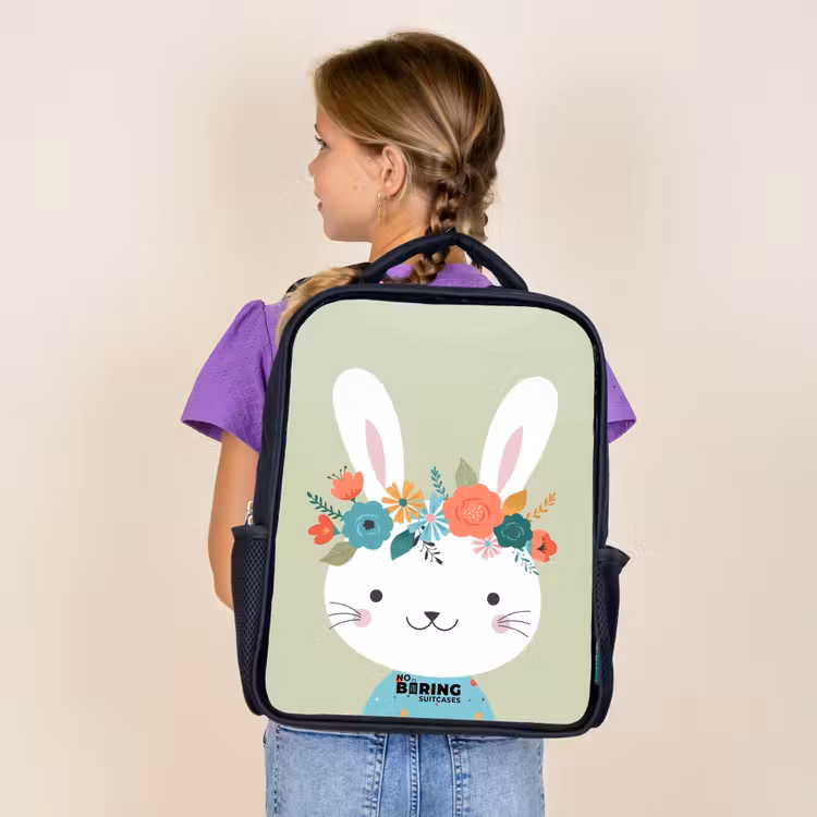 Sac à dos enfant - Noir - Lièvre hippie — 4