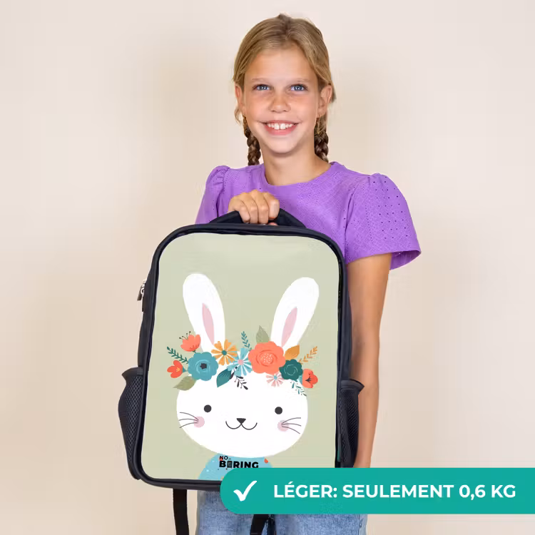 Sac à dos enfant - Noir - Lièvre hippie — 9