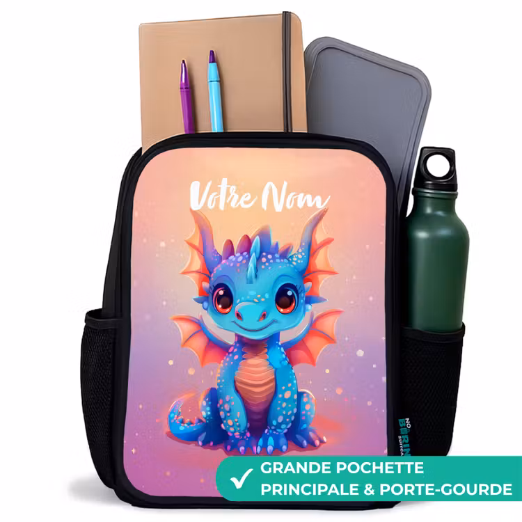 Sac à dos enfant - Noir - Mignon bébé dragon — 10