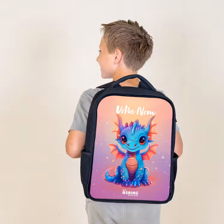 Sac à dos enfant - Noir - Mignon bébé dragon — 2