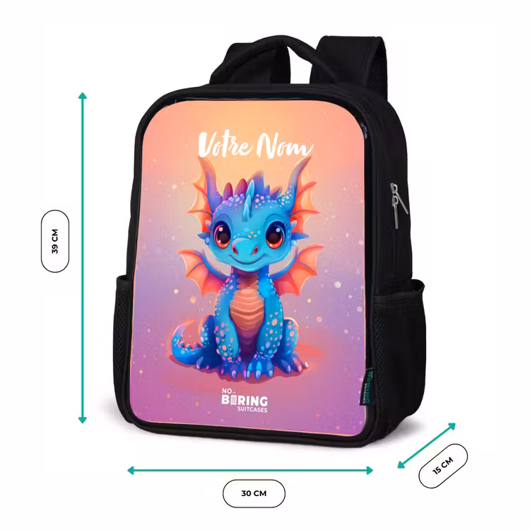 Sac à dos enfant - Noir - Mignon bébé dragon — 8