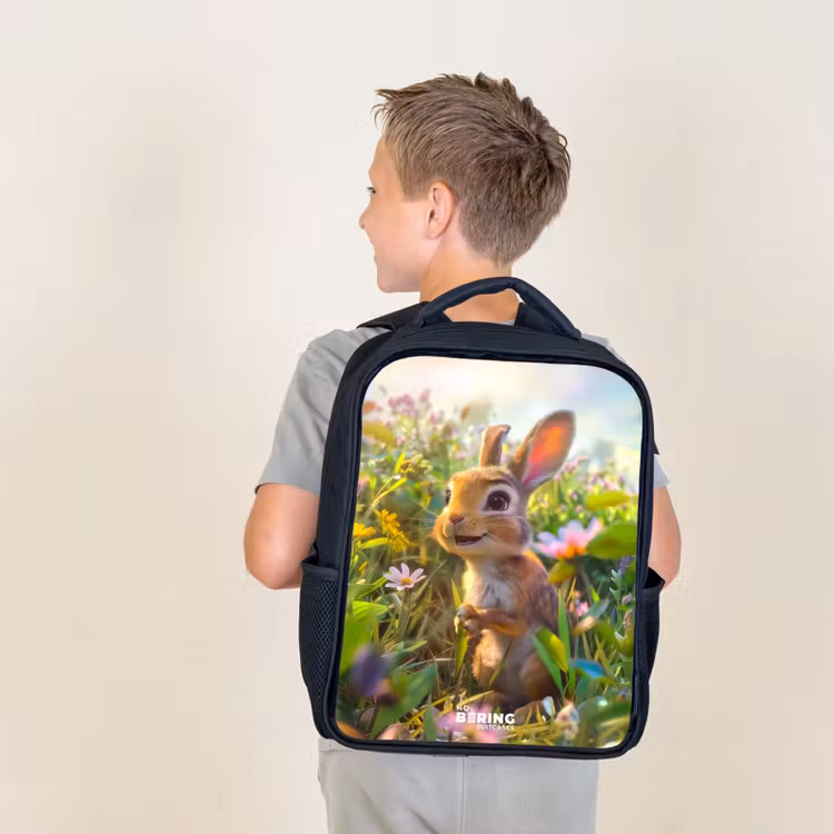Sac à dos enfant - Noir - Petit lapin — 2