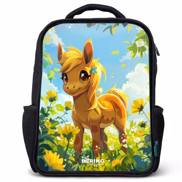 Sac à dos enfant - Noir - Poney ensoleillé — 1