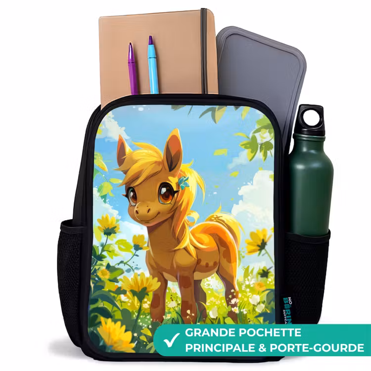 Sac à dos enfant - Noir - Poney ensoleillé — 10