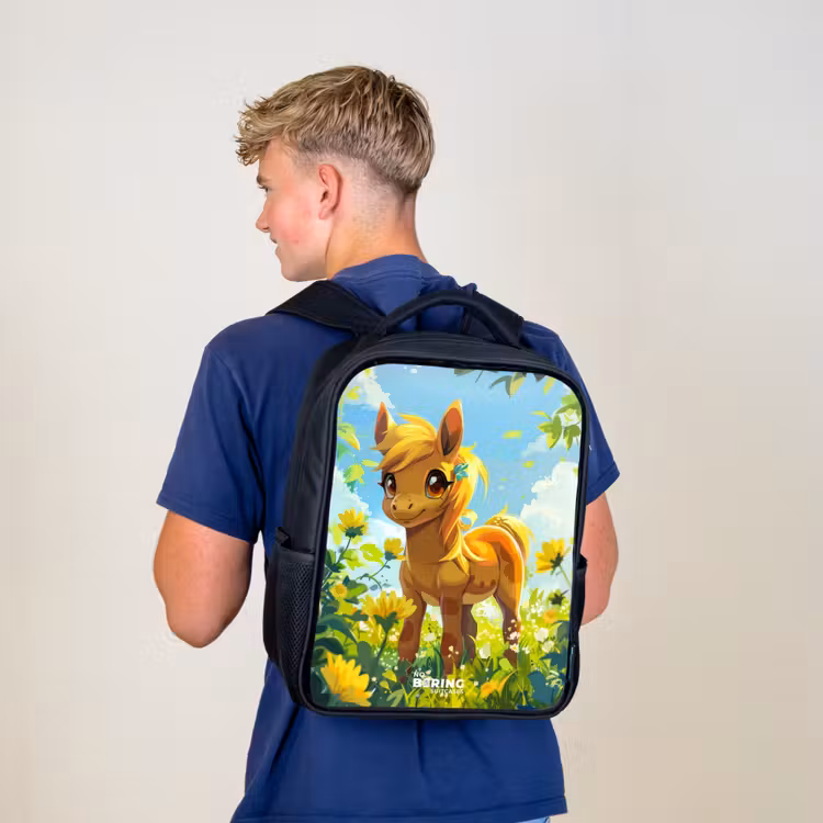 Sac à dos enfant - Noir - Poney ensoleillé — 5