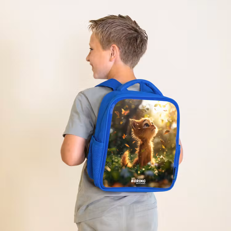 Sac à dos enfant - Bleu - Henry chaton d'automne — 2