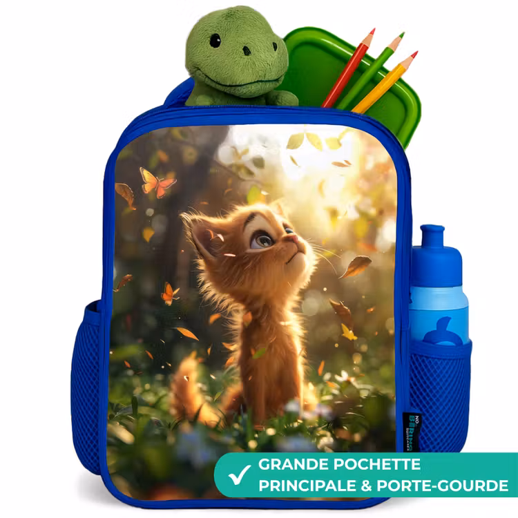Sac à dos enfant - Bleu - Henry chaton d'automne — 5
