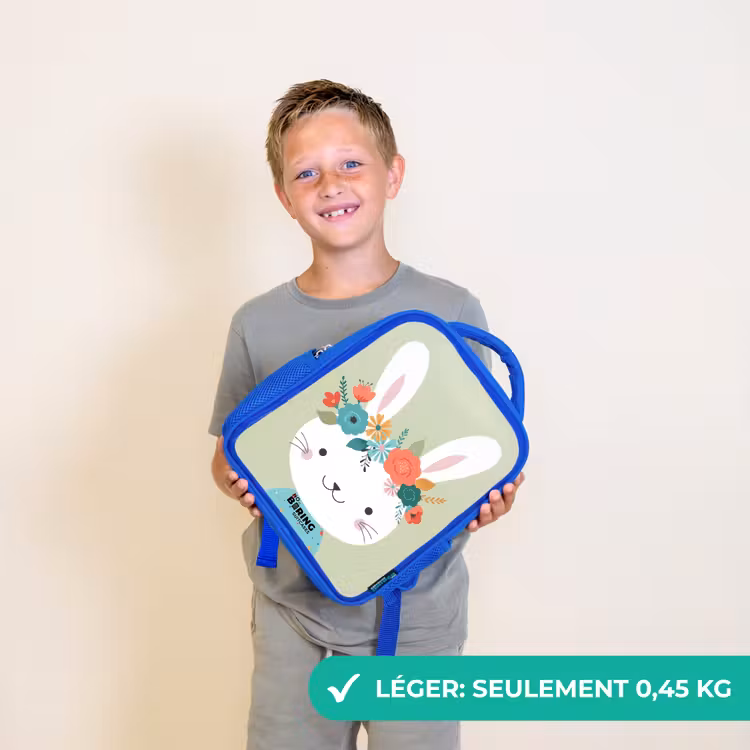 Sac à dos enfant - Bleu - Lièvre hippie — 3