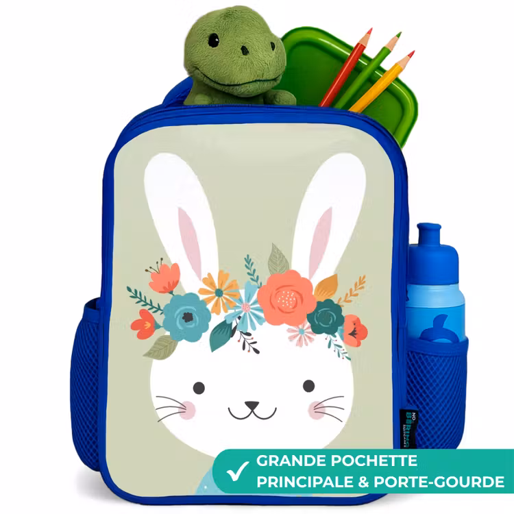 Sac à dos enfant - Bleu - Lièvre hippie — 5