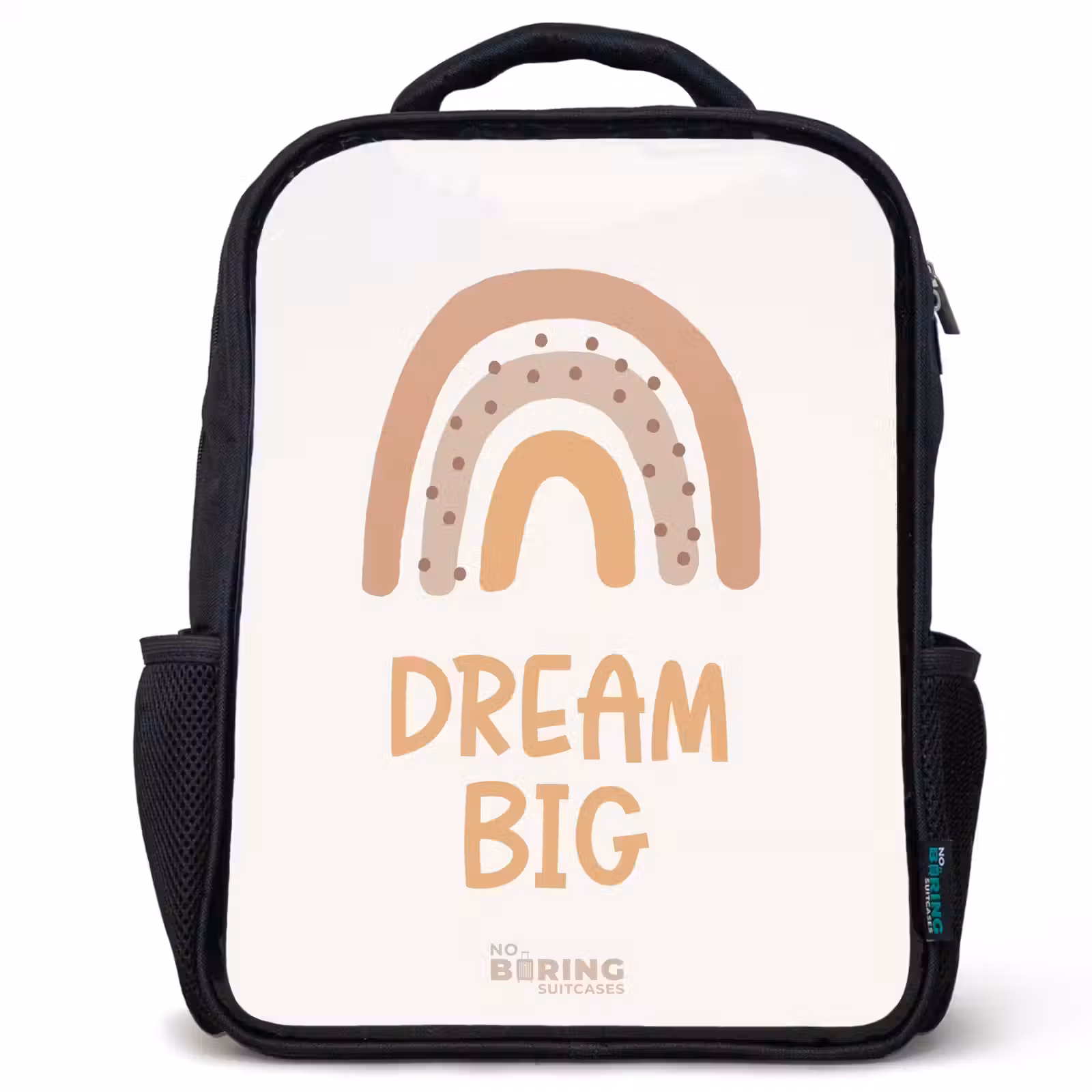Sac à dos enfant - Noir - Arc-en-ciel avec la citation "Dream Big" (Rêver grand) — 1