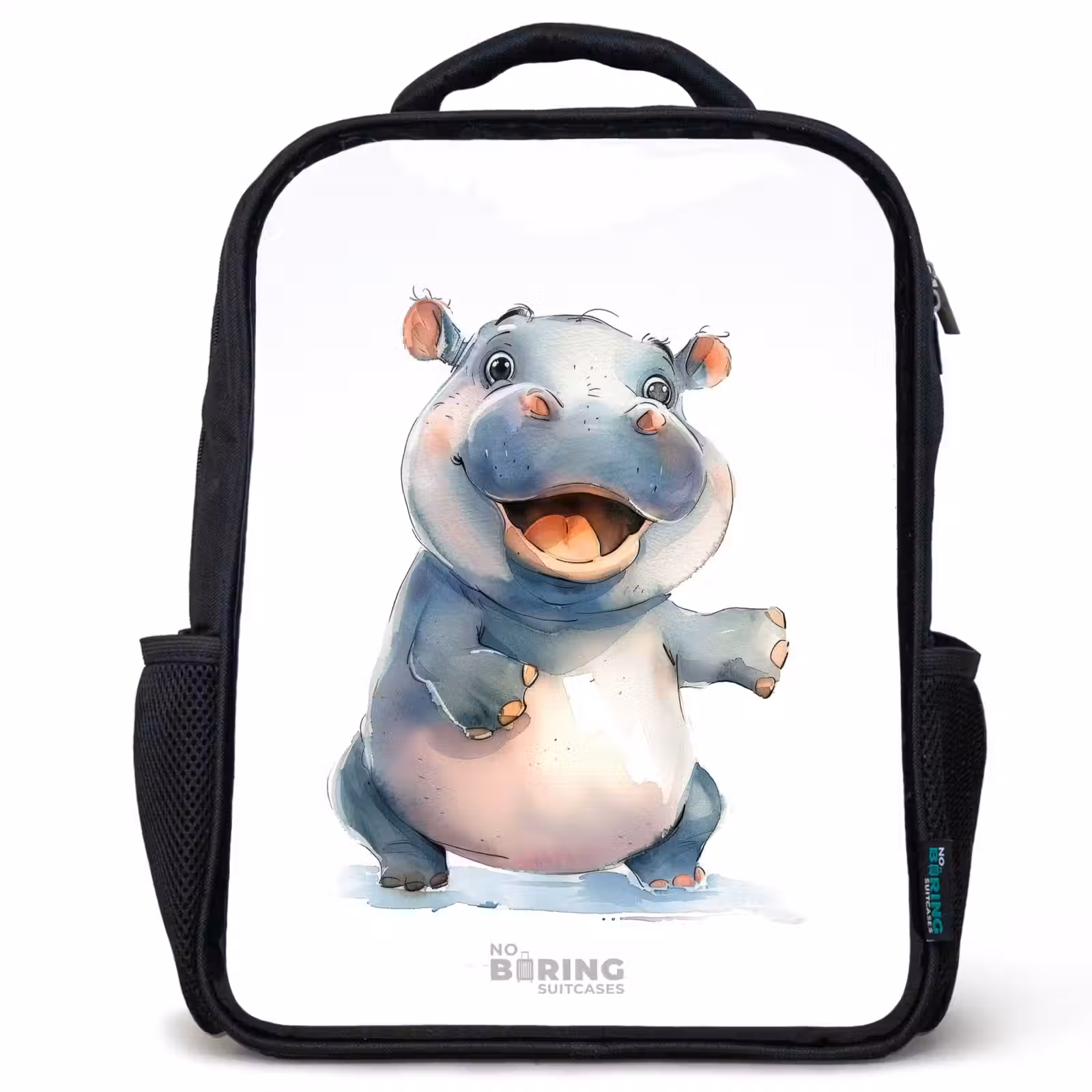 Sac à dos enfant - Noir - Bébé hippopotame — 1