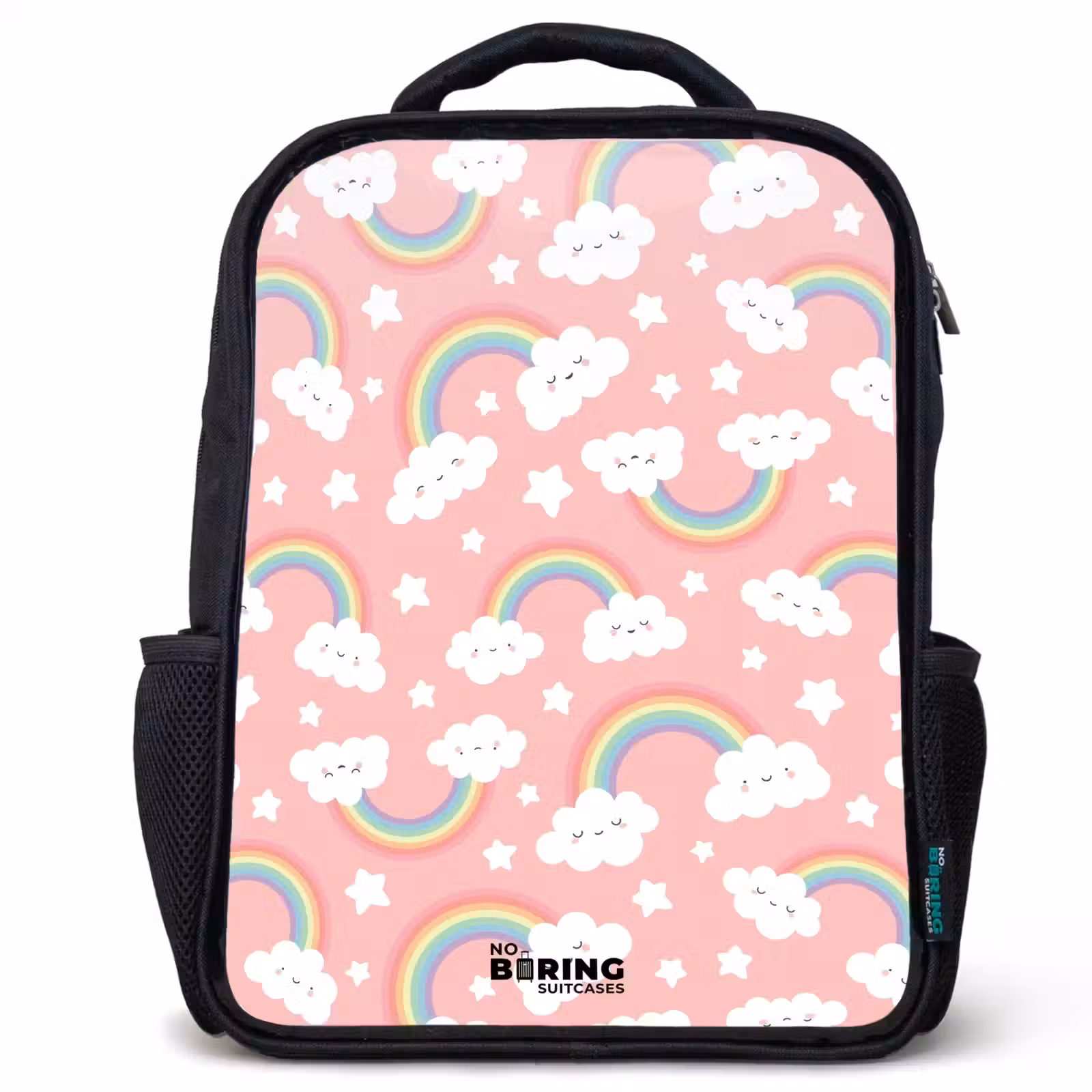 Sac à dos enfant - Noir - Rose avec motif arc-en-ciel — 1