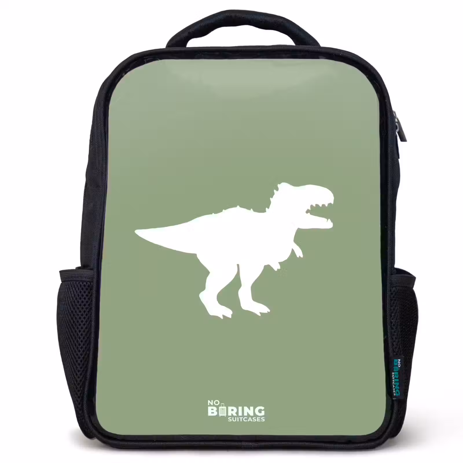 Sac à dos enfant - Noir - Vert avec le dino T-rex — 1