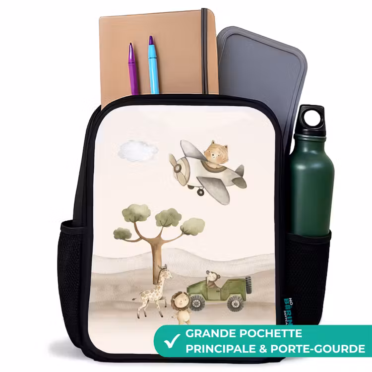 Sac à dos enfant - Noir - Animaux en safari — 10