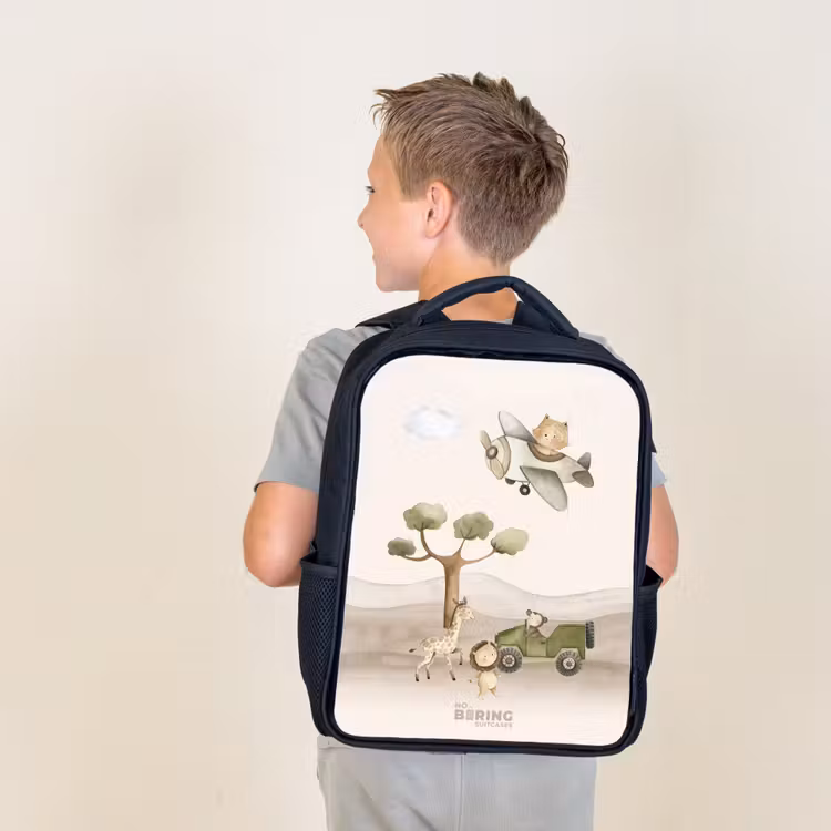 Sac à dos enfant - Noir - Animaux en safari — 2