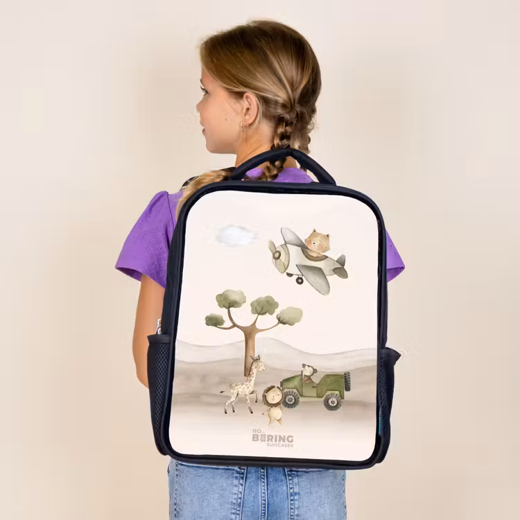 Sac à dos enfant - Noir - Animaux en safari — 4