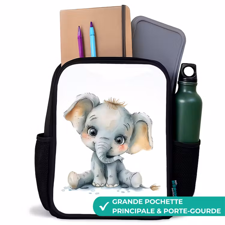 Sac à dos enfant - Noir - Bébé éléphant — 10