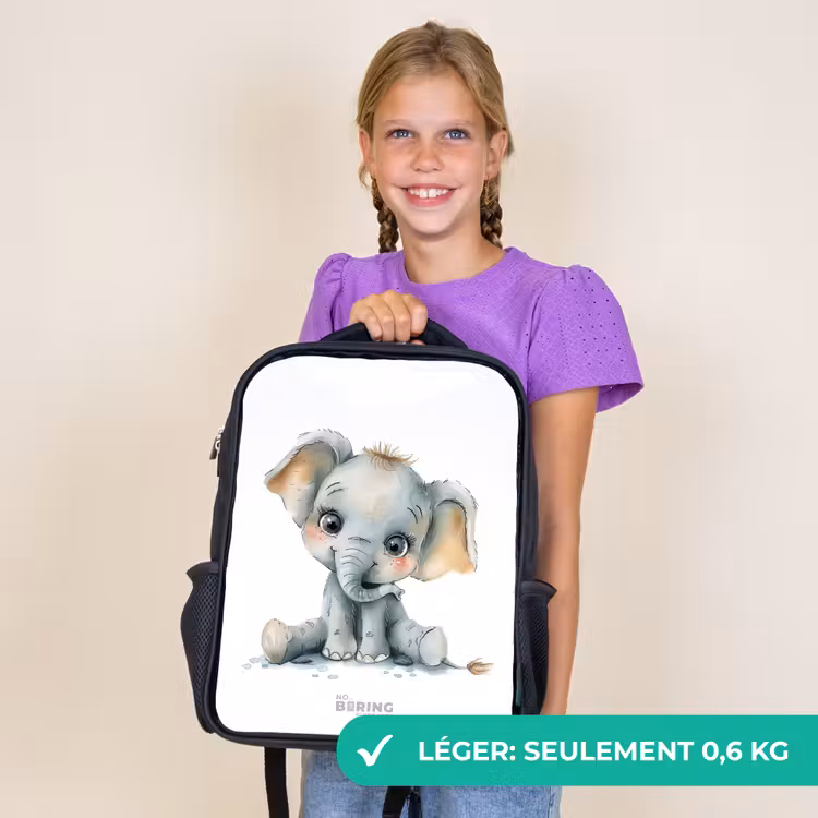 Sac à dos enfant - Noir - Bébé éléphant — 9