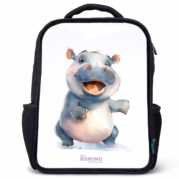 Sac à dos enfant - Noir - Bébé hippopotame — 1