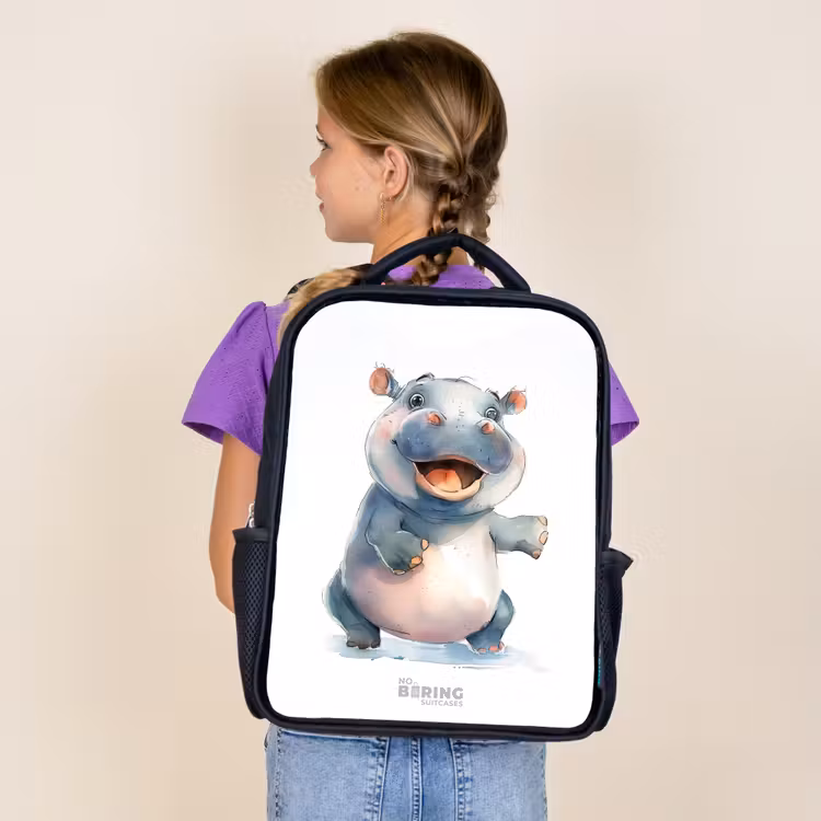 Sac à dos enfant - Noir - Bébé hippopotame — 4