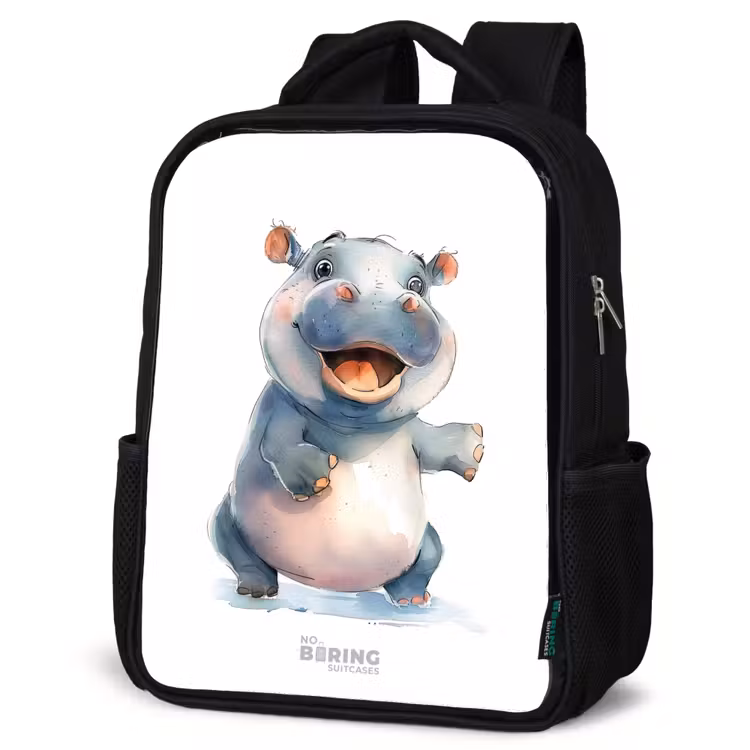 Sac à dos enfant - Noir - Bébé hippopotame — 6