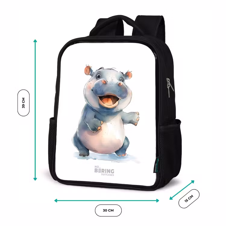 Sac à dos enfant - Noir - Bébé hippopotame — 8