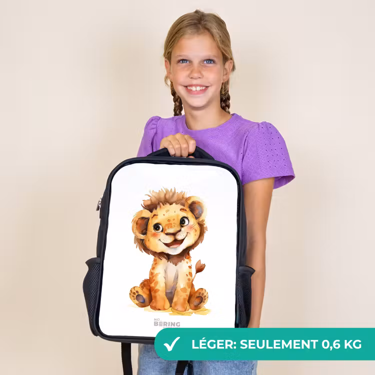 Sac à dos enfant - Noir - Bébé lion — 9