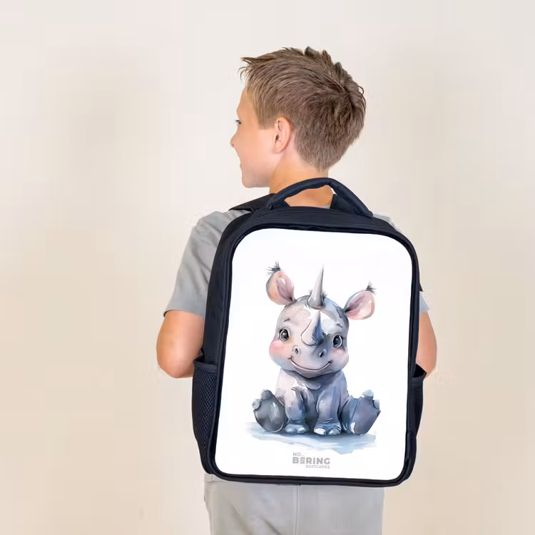 Sac à dos enfant - Noir - Bébé rhinocéros — 2