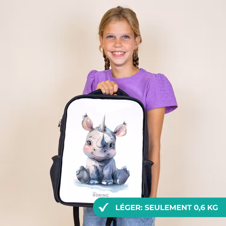 Sac à dos enfant - Noir - Bébé rhinocéros — 9