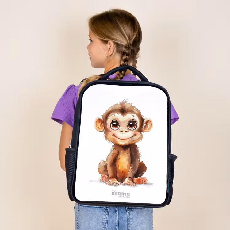 Sac à dos enfant - Noir - Bébé singe — 4